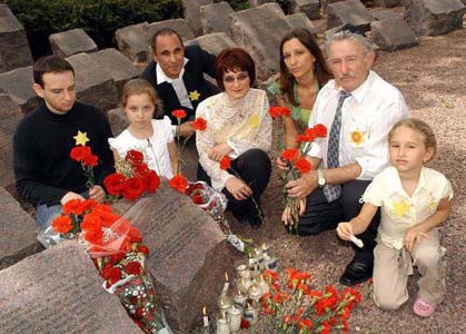 Opening of memorial stone in the Memorial Holocaust park in Brooklyn, New York.